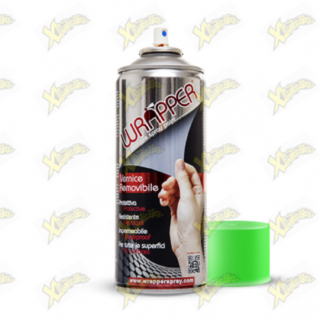 Spray can of removable paint Fluorescent green wrapper 400 ml