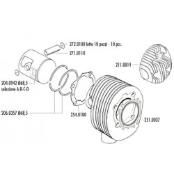 KIT VESPA 200 PE IN ALLUMINIO D.68,5 CON TESTA